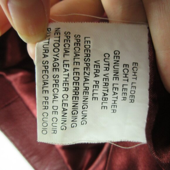 Get A Way Leather Biker Jacket Size 36 Oxblood Red Fitted Moto - Picture 3 of 9